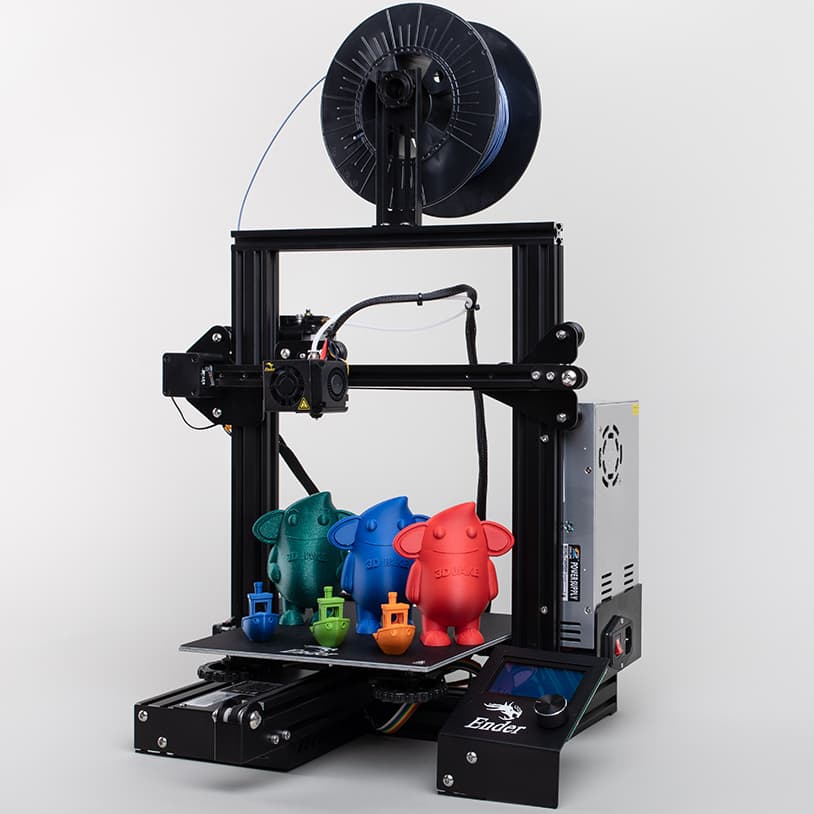 3D Drucker mit 3DJake Maskottchen